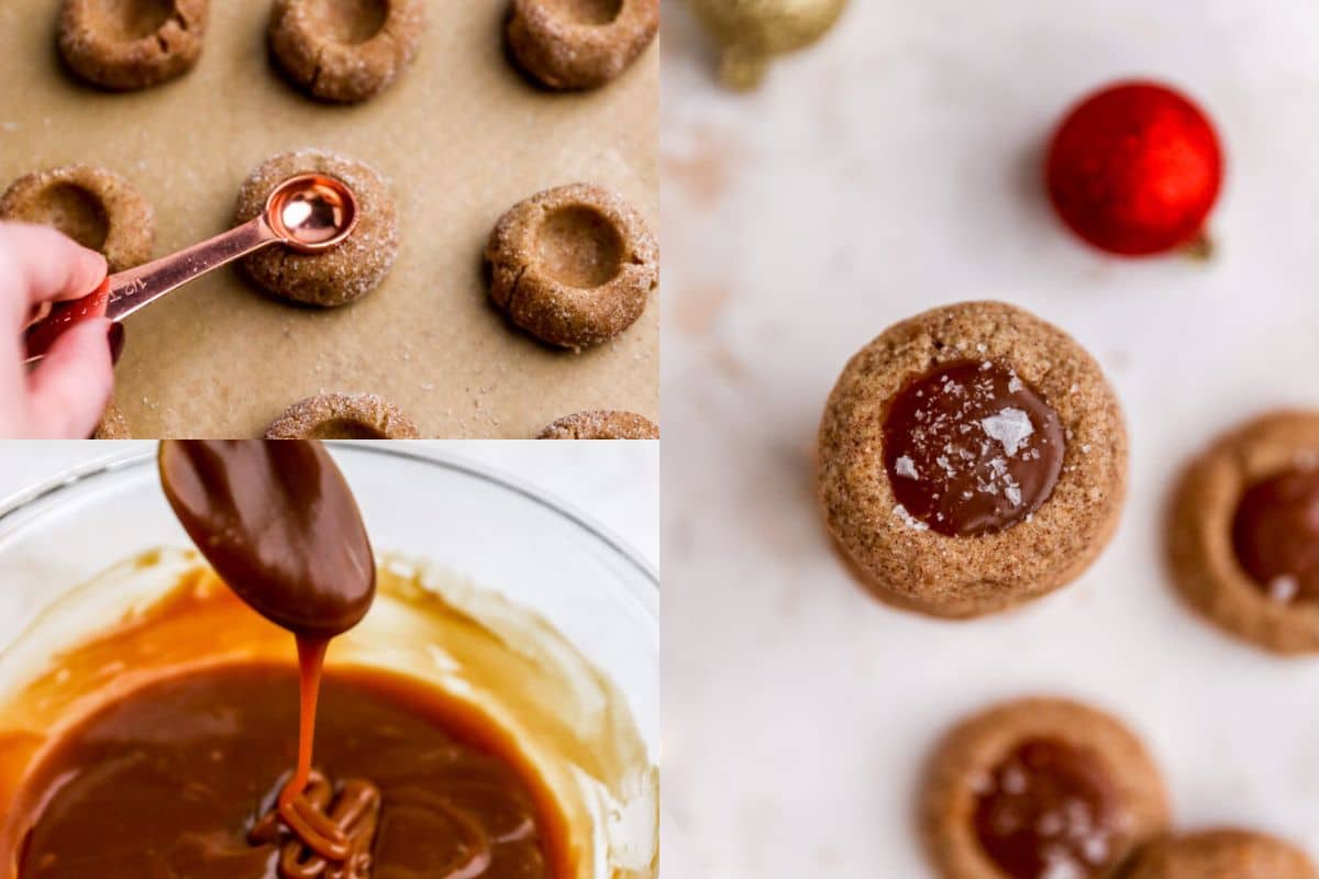 Espresso Caramel Thumbprint Cookies